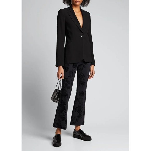 ELIE TAHARI Alice Ruched Back Crepe Jacket in Black - Size 8 - Picture 1 of 5